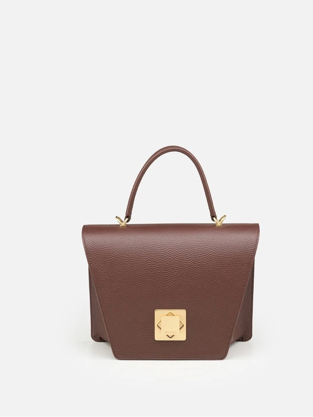 Arcadia top -Handle Brown Leather Satchel shoulder handbag